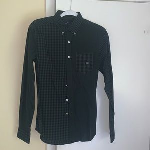 American Eagle Green Button Down Flannel